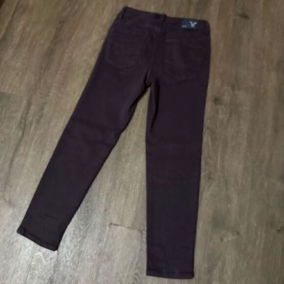 American Eagle Hi Rise Jegging Crop Jenas Womens Size 0 Purple Super Stretch - Picture 6 of 11